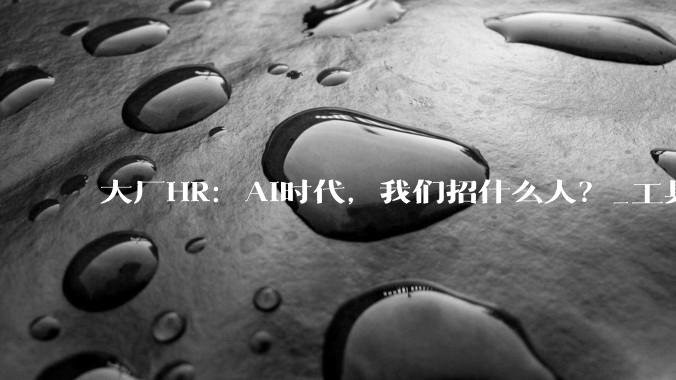 大厂HR：AI时代，我们招什么人？_工具_简历_招聘