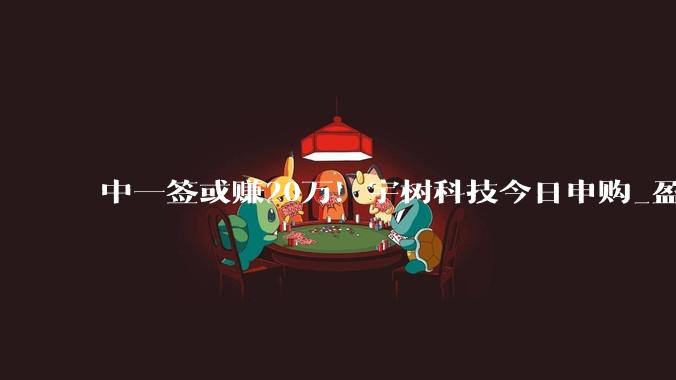 中一签或赚20万！宇树科技今日申购_盈利_中签率_涨幅高达
