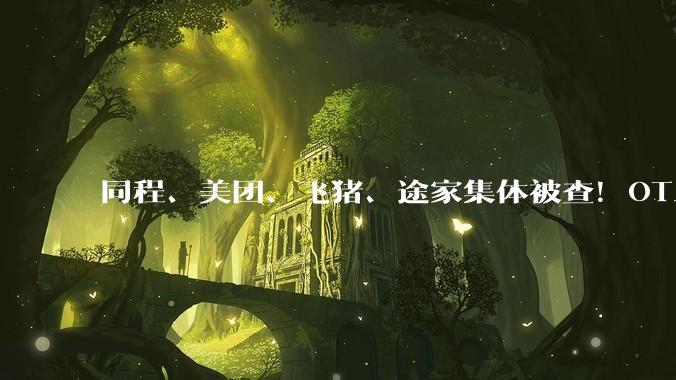 同程、美团、飞猪、途家集体被查！OTA流量霸权时代凉了_平台_监管_竞争